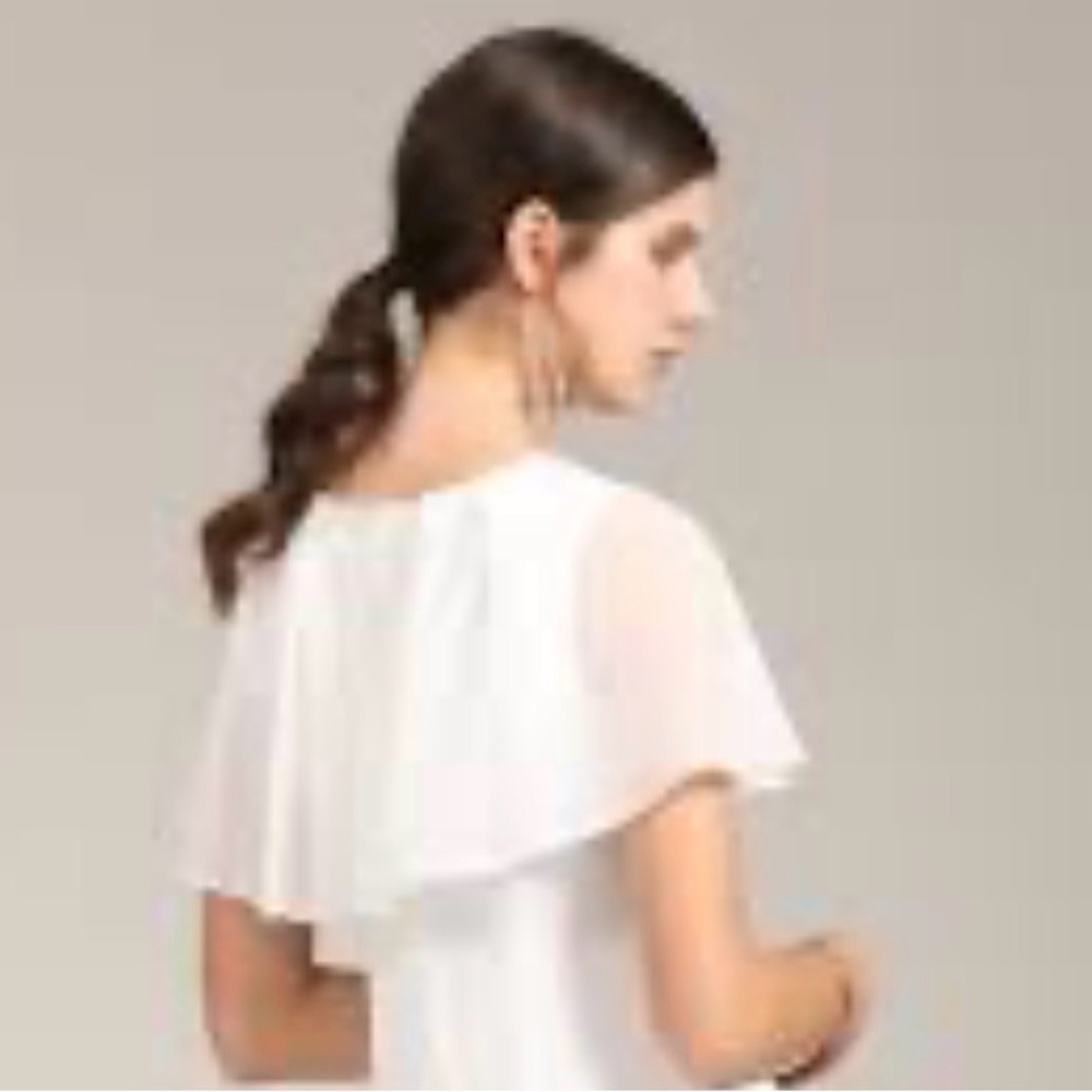 T74‎ NWT QIXING Women’s Cape Chiffon Double Layer Blouse - Size: Medium